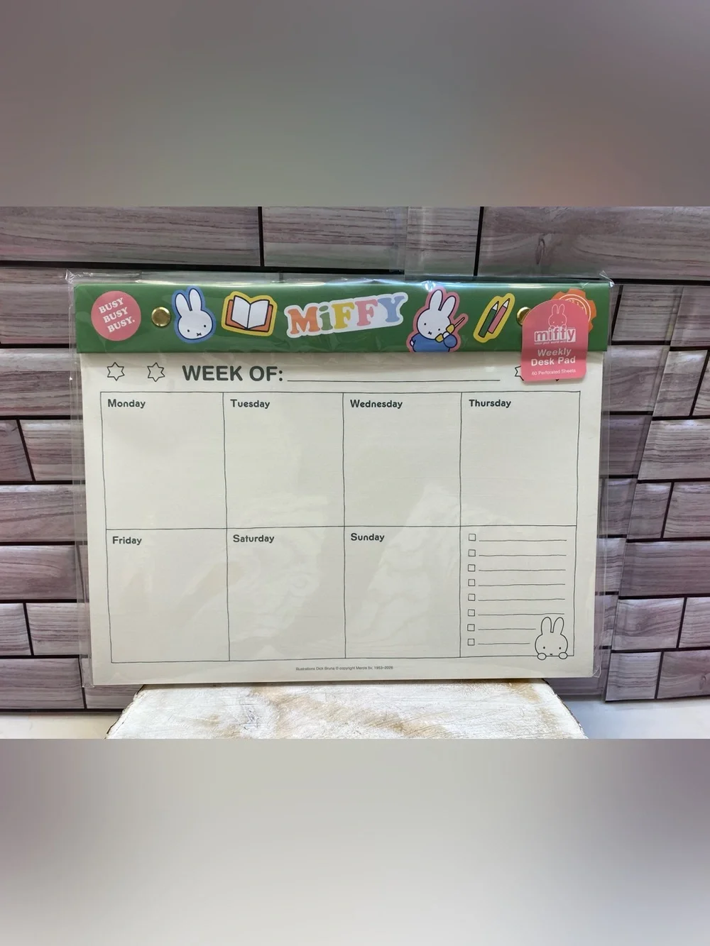 Miffy  ❤️Weekly desk pad 60 Perforated sheets Busy Busy Busy NEW